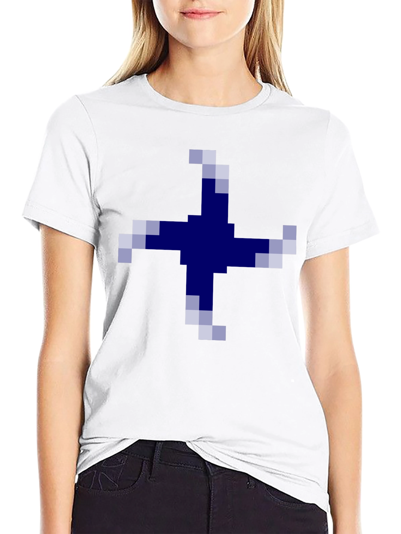 Pixelated Cross Graphic Tee - Casual Comfort