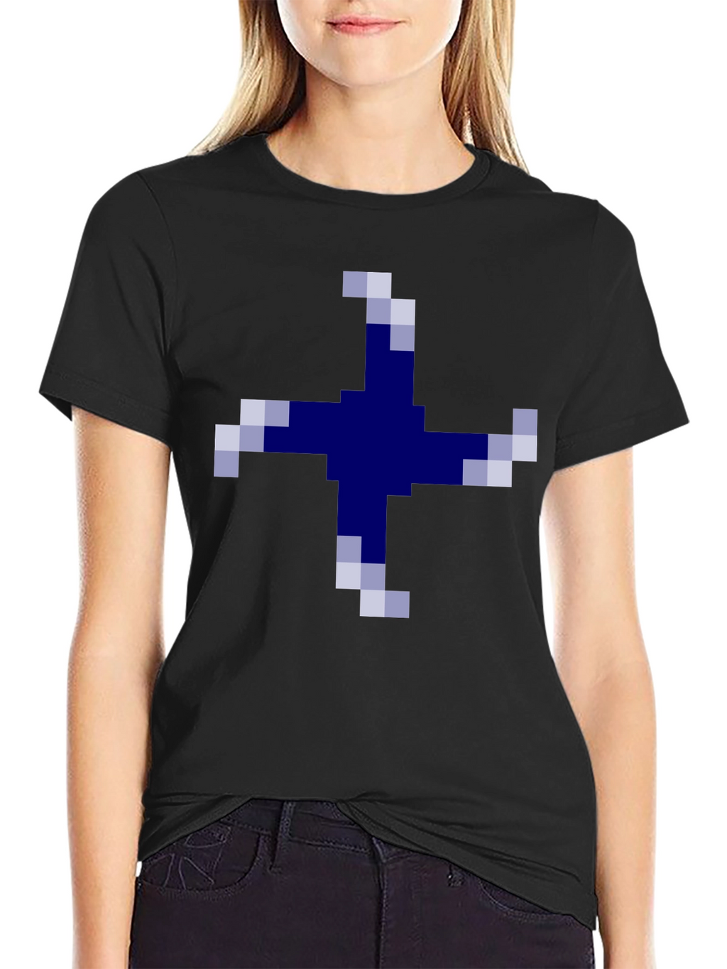 Pixelated Cross Graphic Tee - Casual Comfort