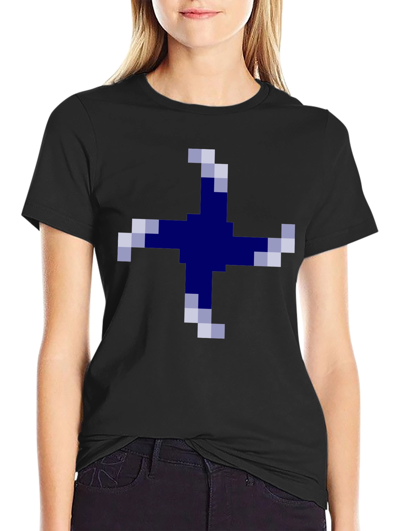Pixelated Cross Graphic Tee - Casual Comfort