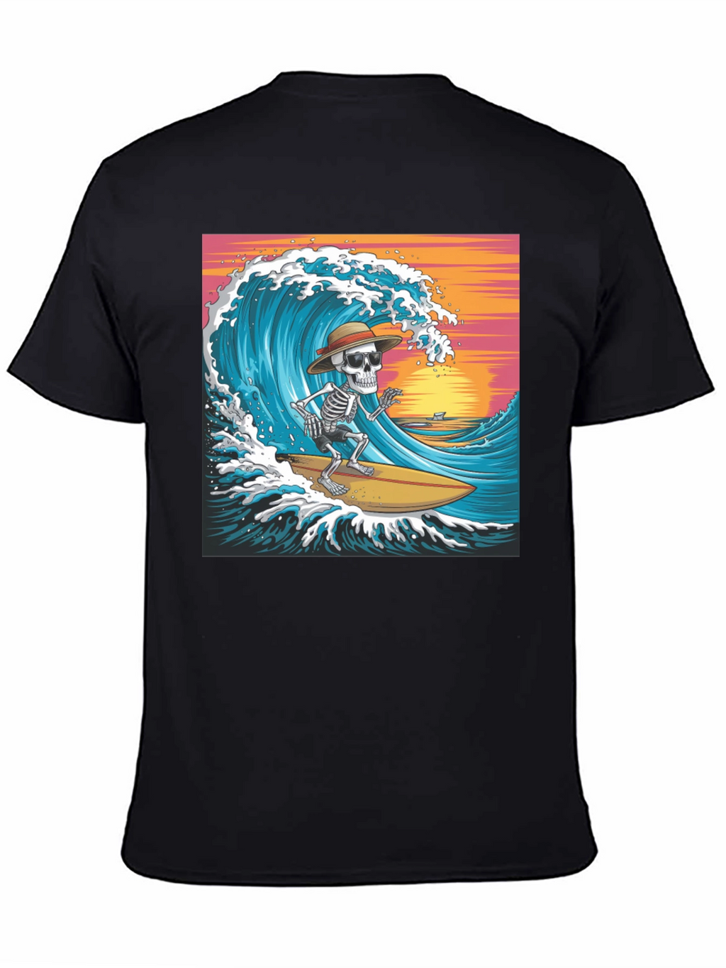 Surfing Skeleton Graphic T-Shirt