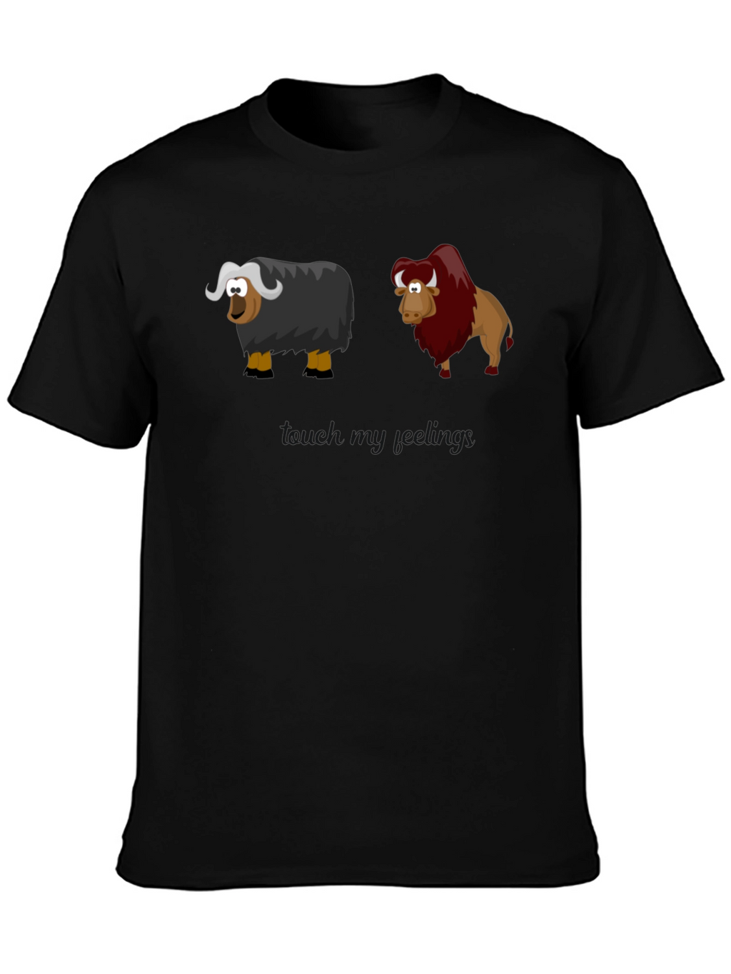 Cartoon Yak & Bison Graphic T-Shirt