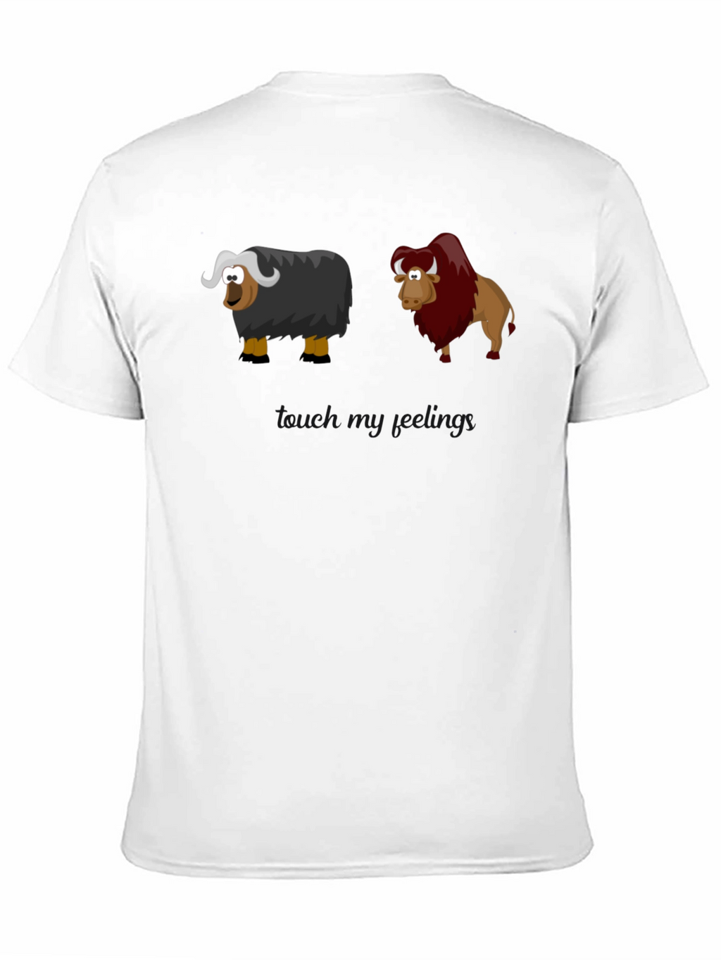 Cartoon Yak & Bison Graphic T-Shirt