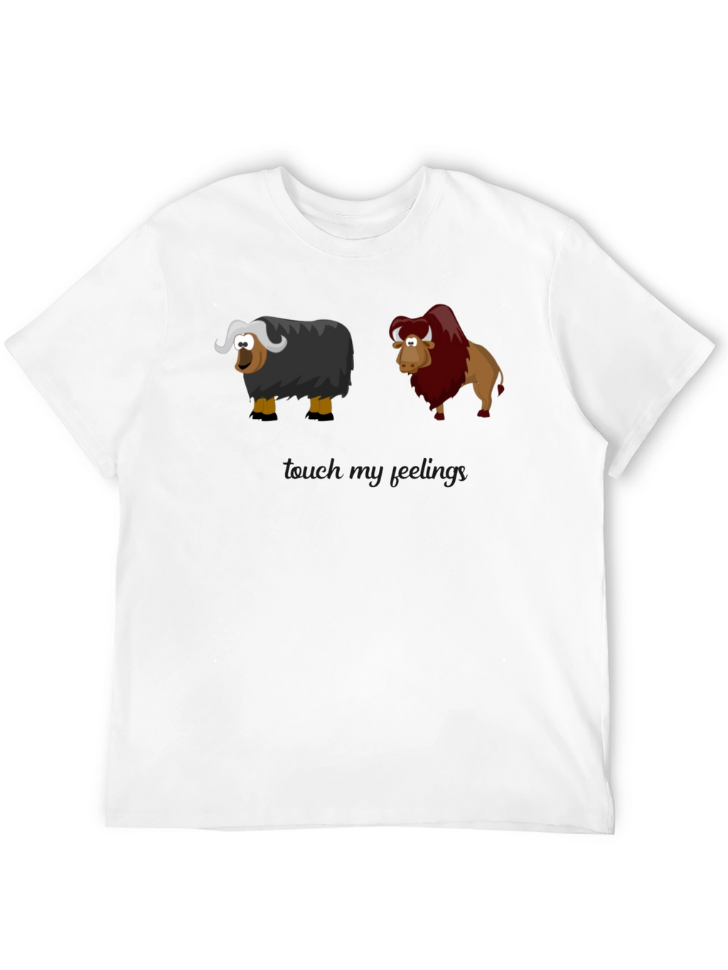 Cartoon Yak & Bison Graphic T-Shirt