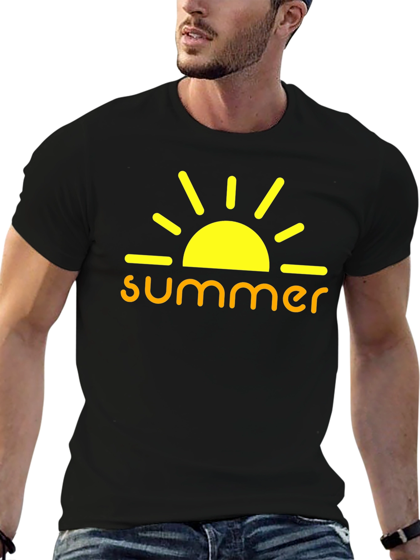 Summer Sun Graphic Tee - Mens Black T-Shirt