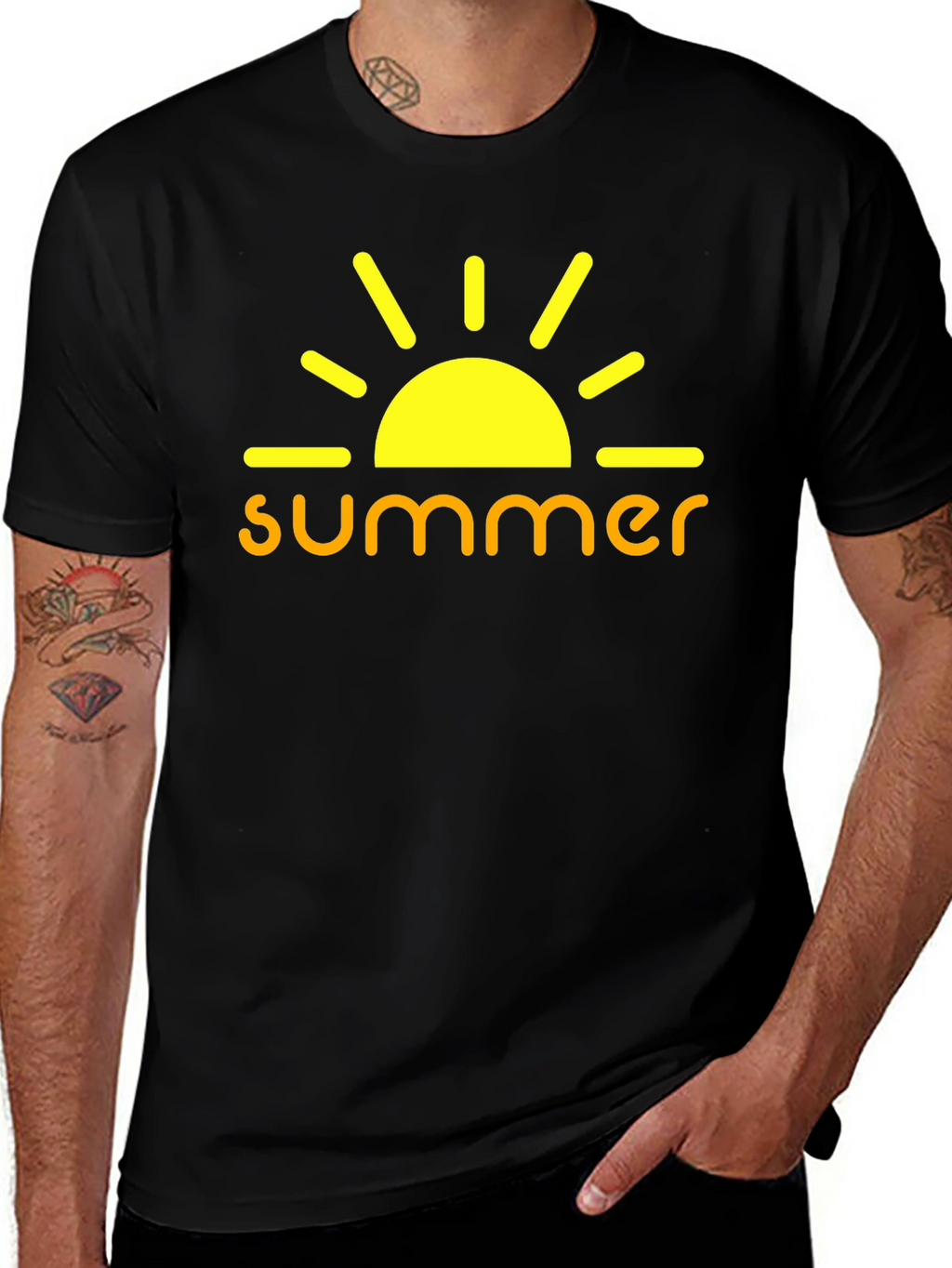 Summer Sun Graphic Tee - Mens Black T-Shirt