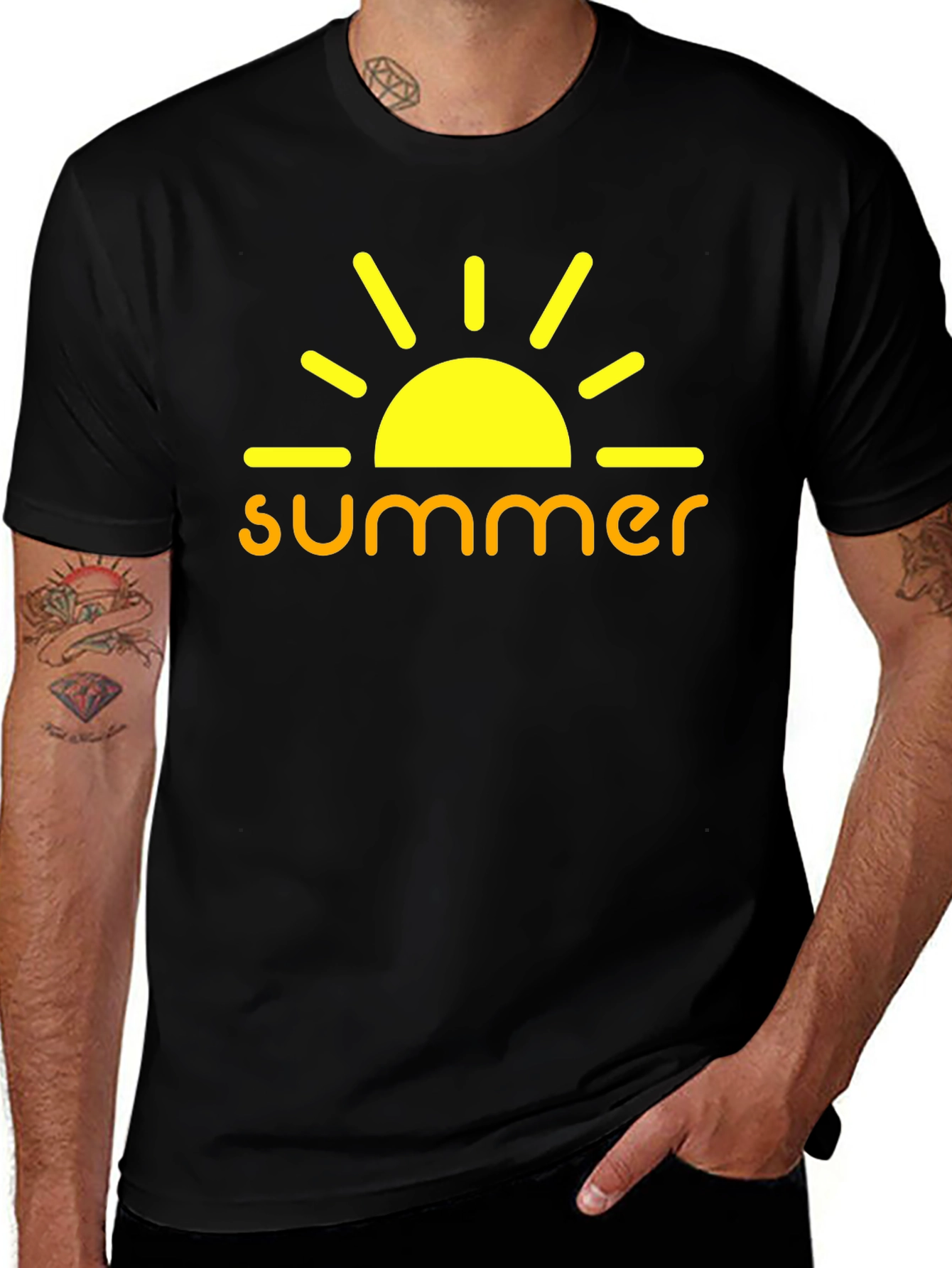 Summer Sun Graphic Tee - Mens Black T-Shirt