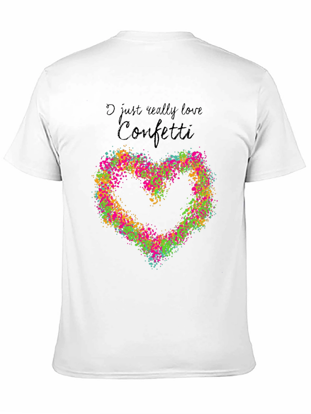 I Love Confetti Heart Graphic Tee - Black