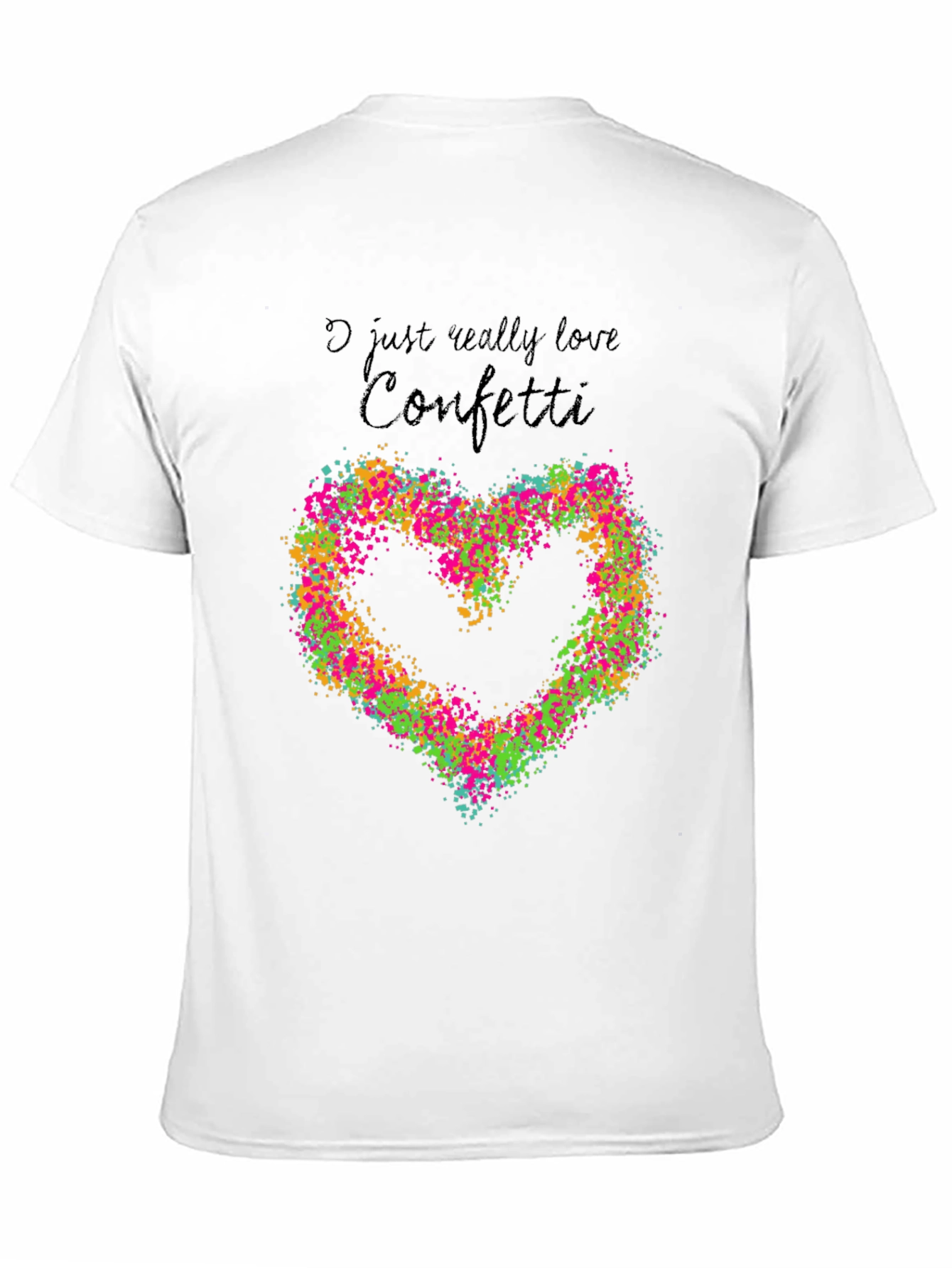 I Love Confetti Heart Graphic Tee - Black