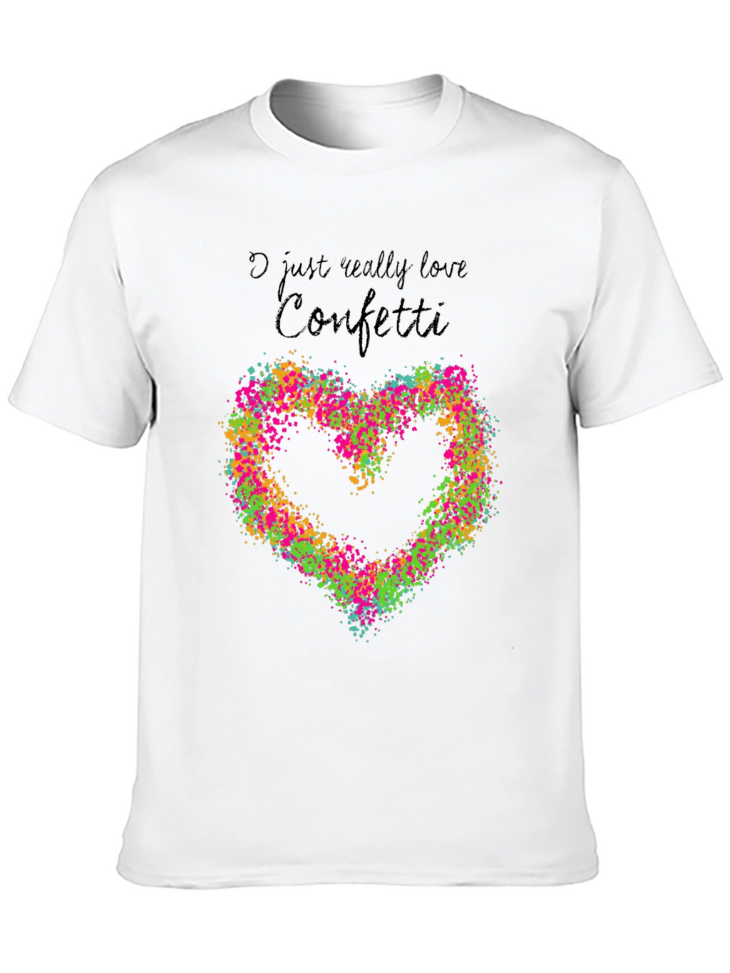 I Love Confetti Heart Graphic Tee - Black