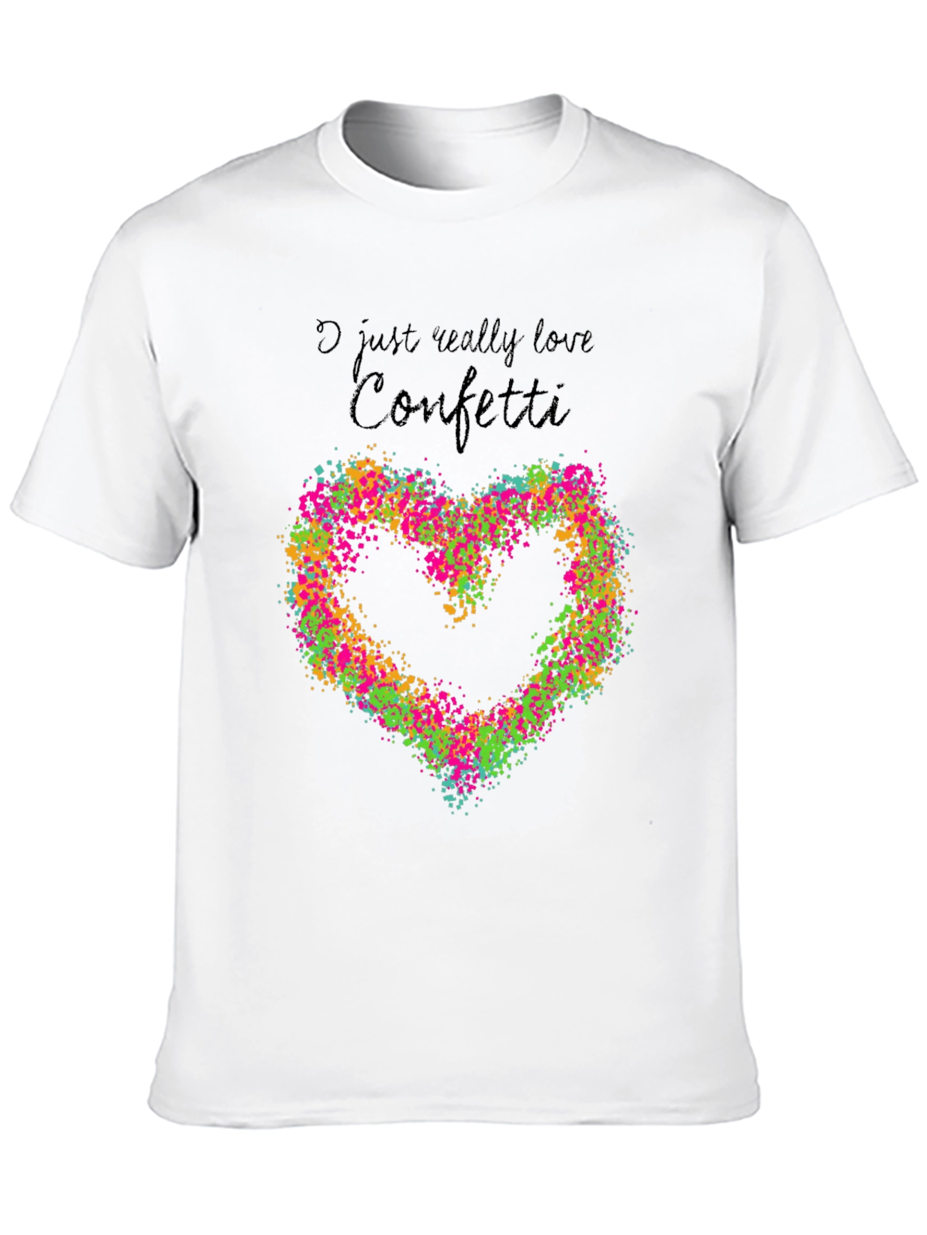 I Love Confetti Heart Graphic Tee - Black