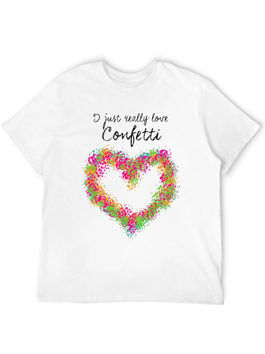 I Love Confetti Heart Graphic Tee - Black