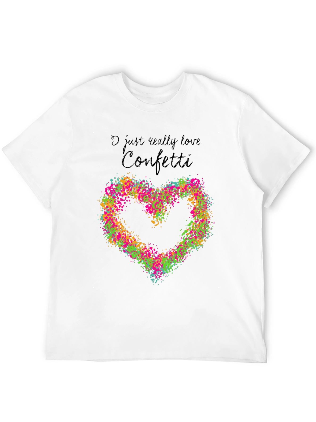 I Love Confetti Heart Graphic Tee - Black