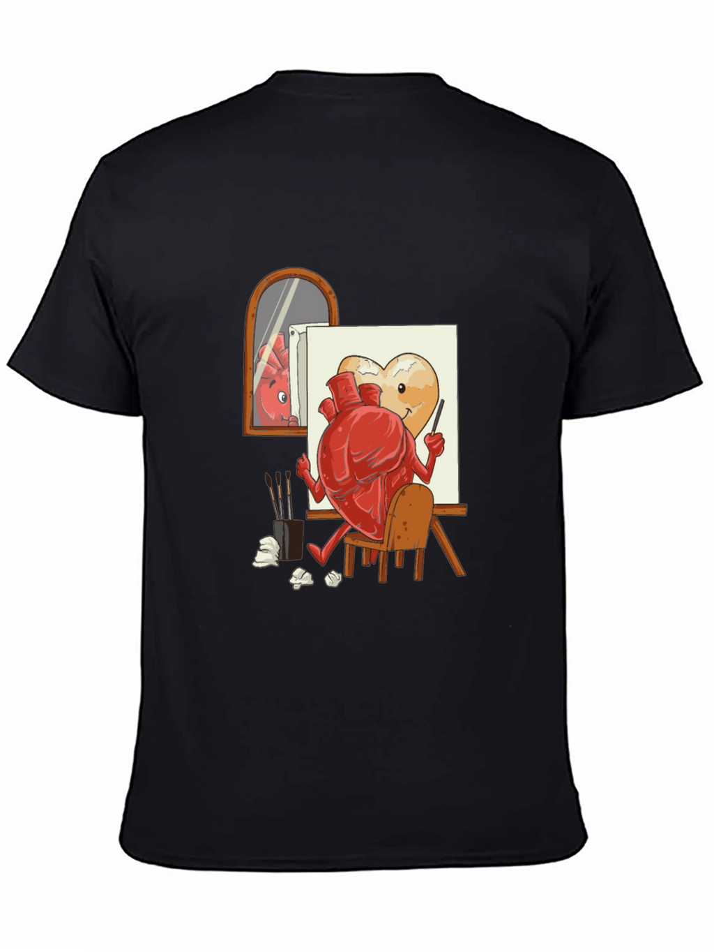 Artsy Heart Black T-Shirt