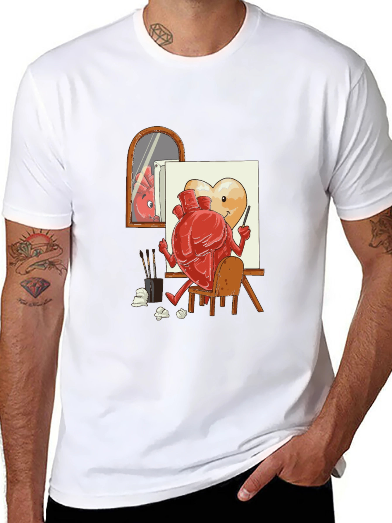 Artsy Heart Black T-Shirt
