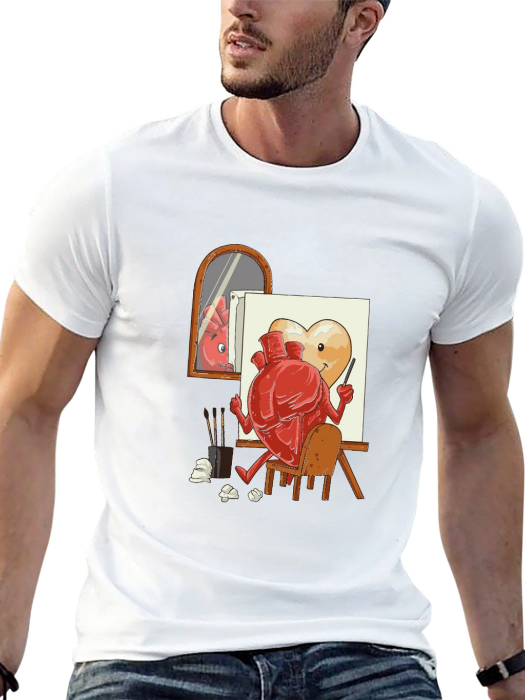 Artsy Heart Black T-Shirt
