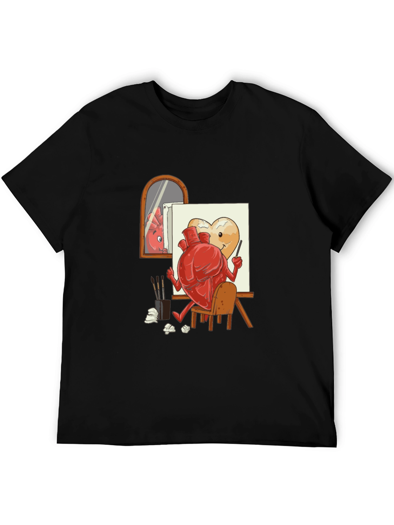 Artsy Heart Black T-Shirt