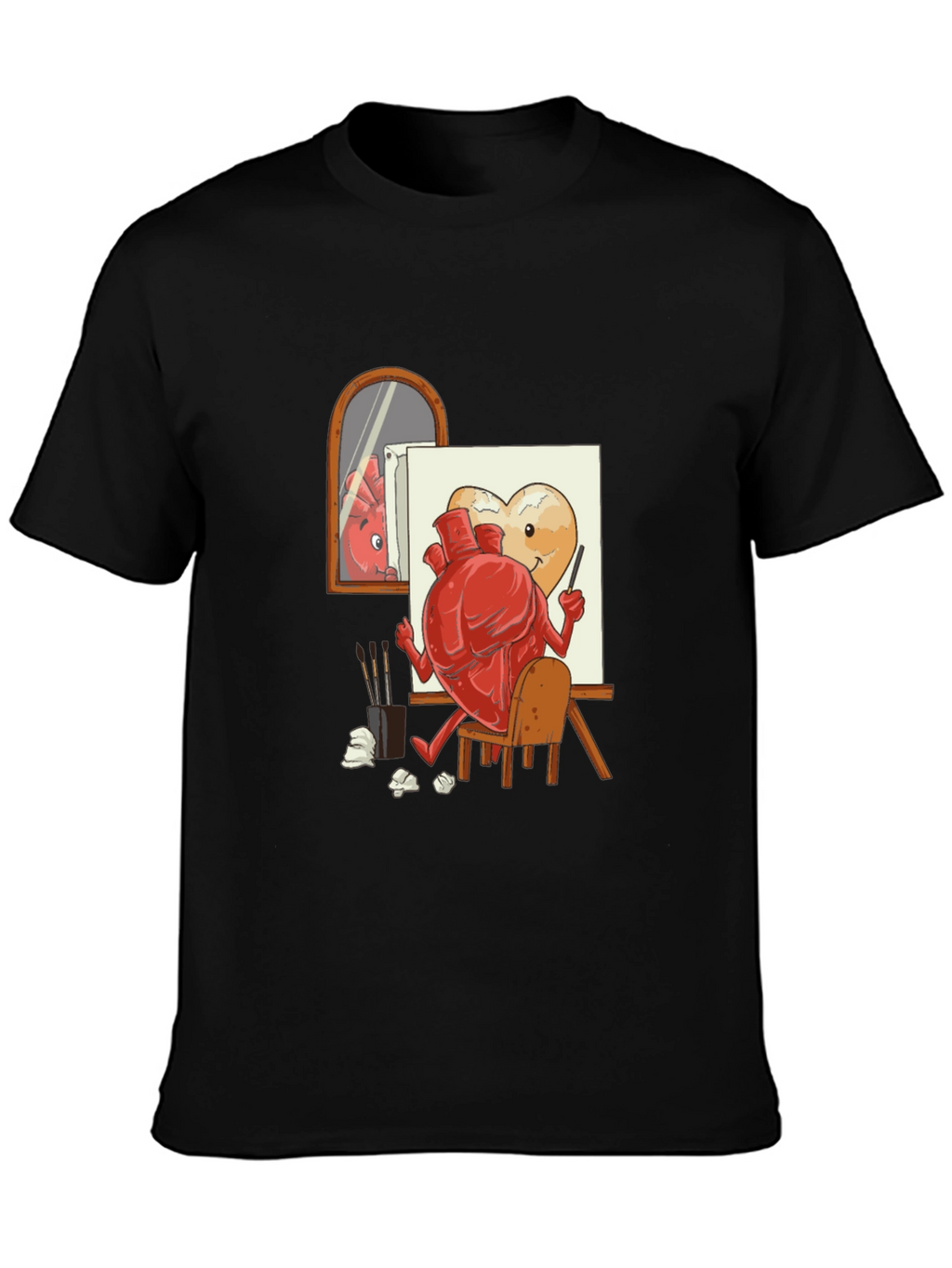 Artsy Heart Black T-Shirt