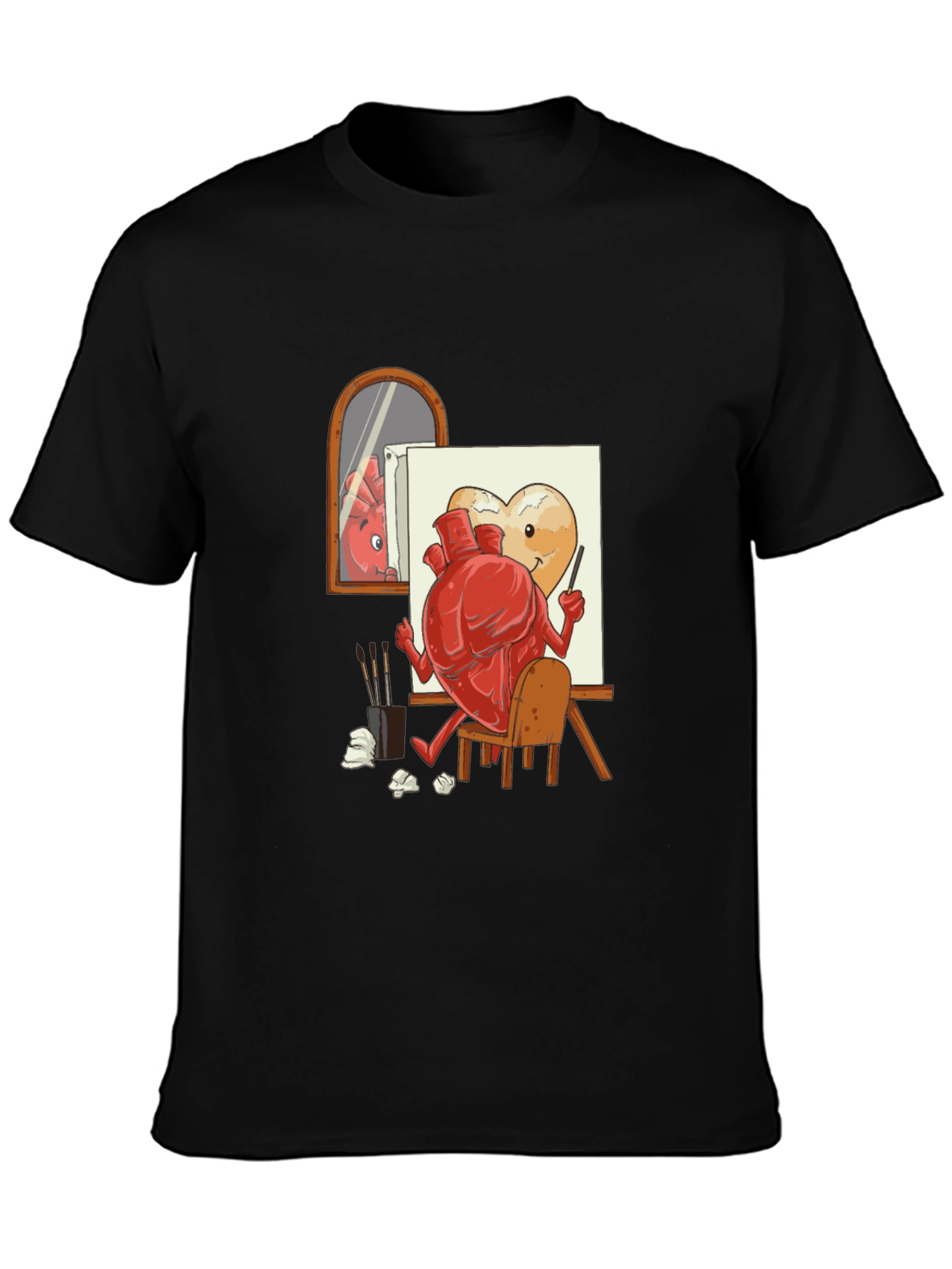 Artsy Heart Black T-Shirt