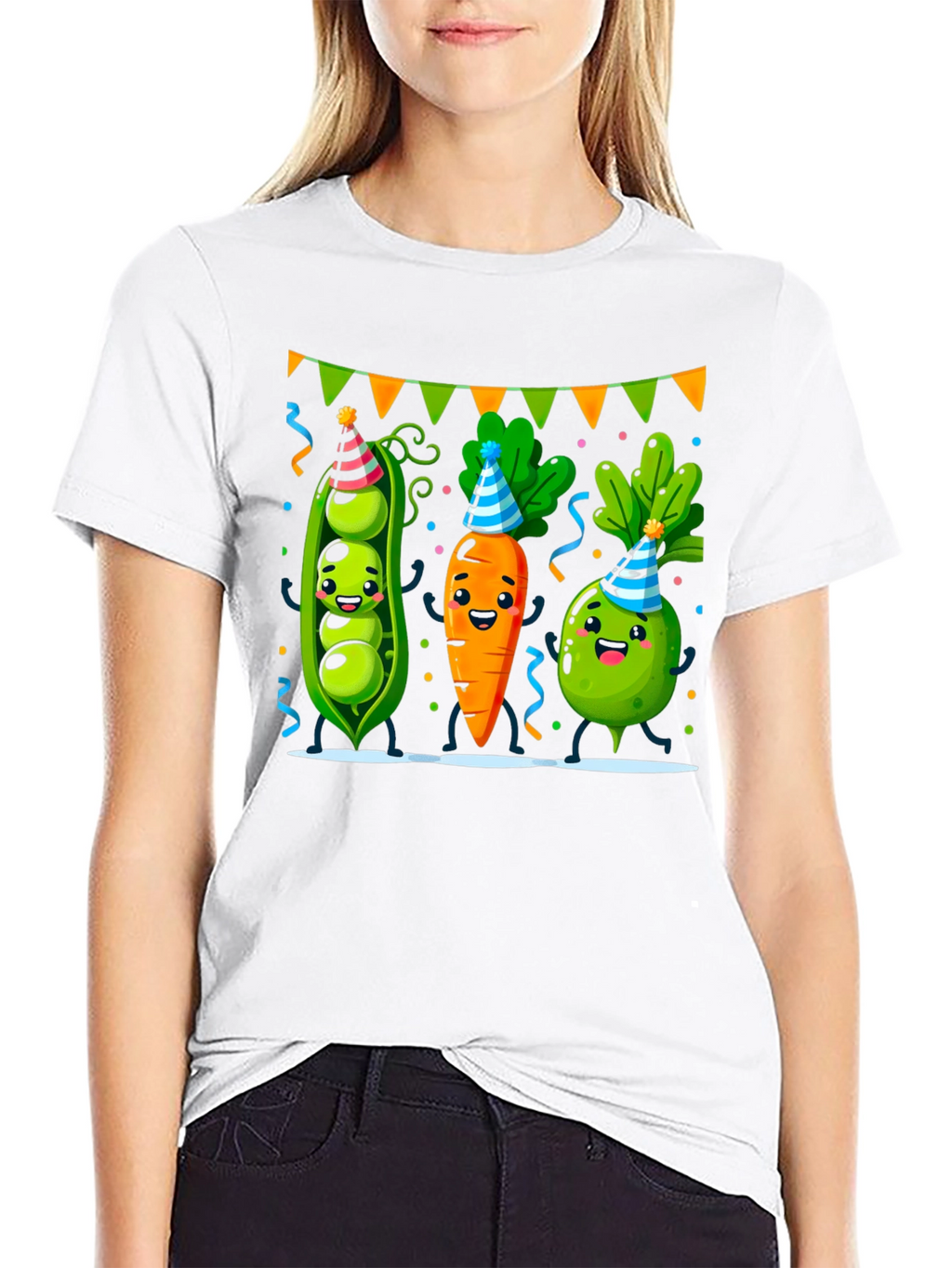 Party Veggies Black T-Shirt