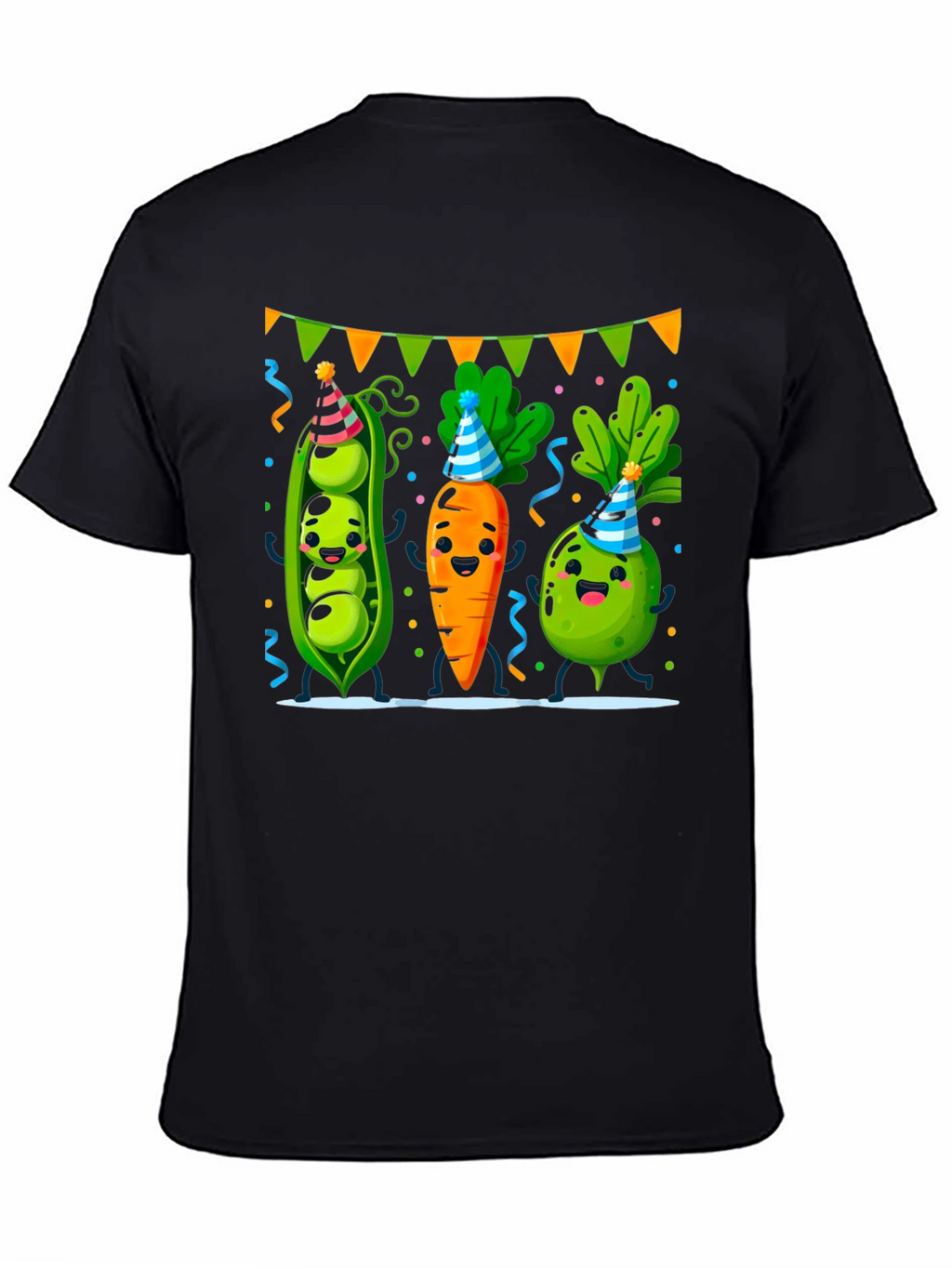 Party Veggies Black T-Shirt