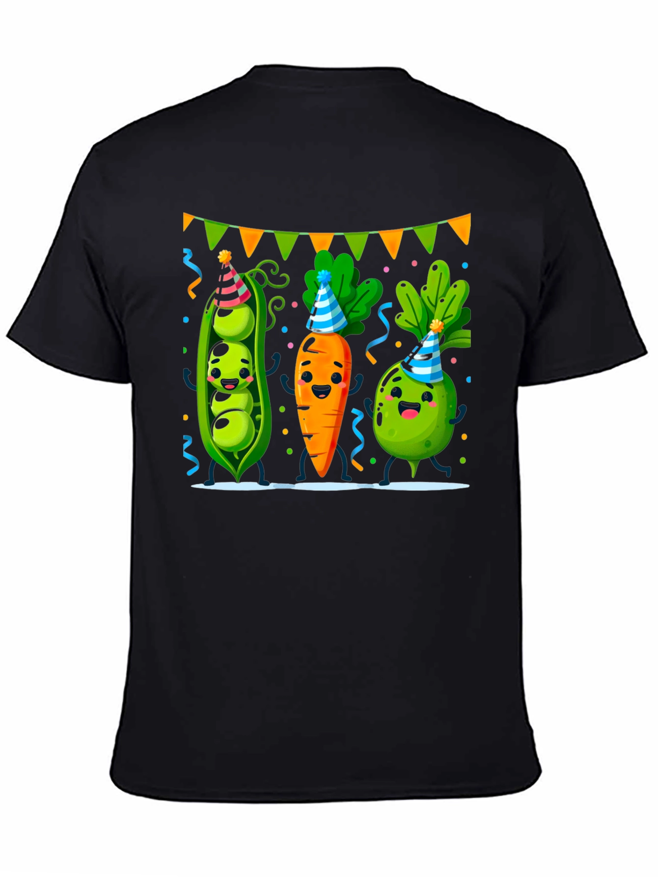 Party Veggies Black T-Shirt