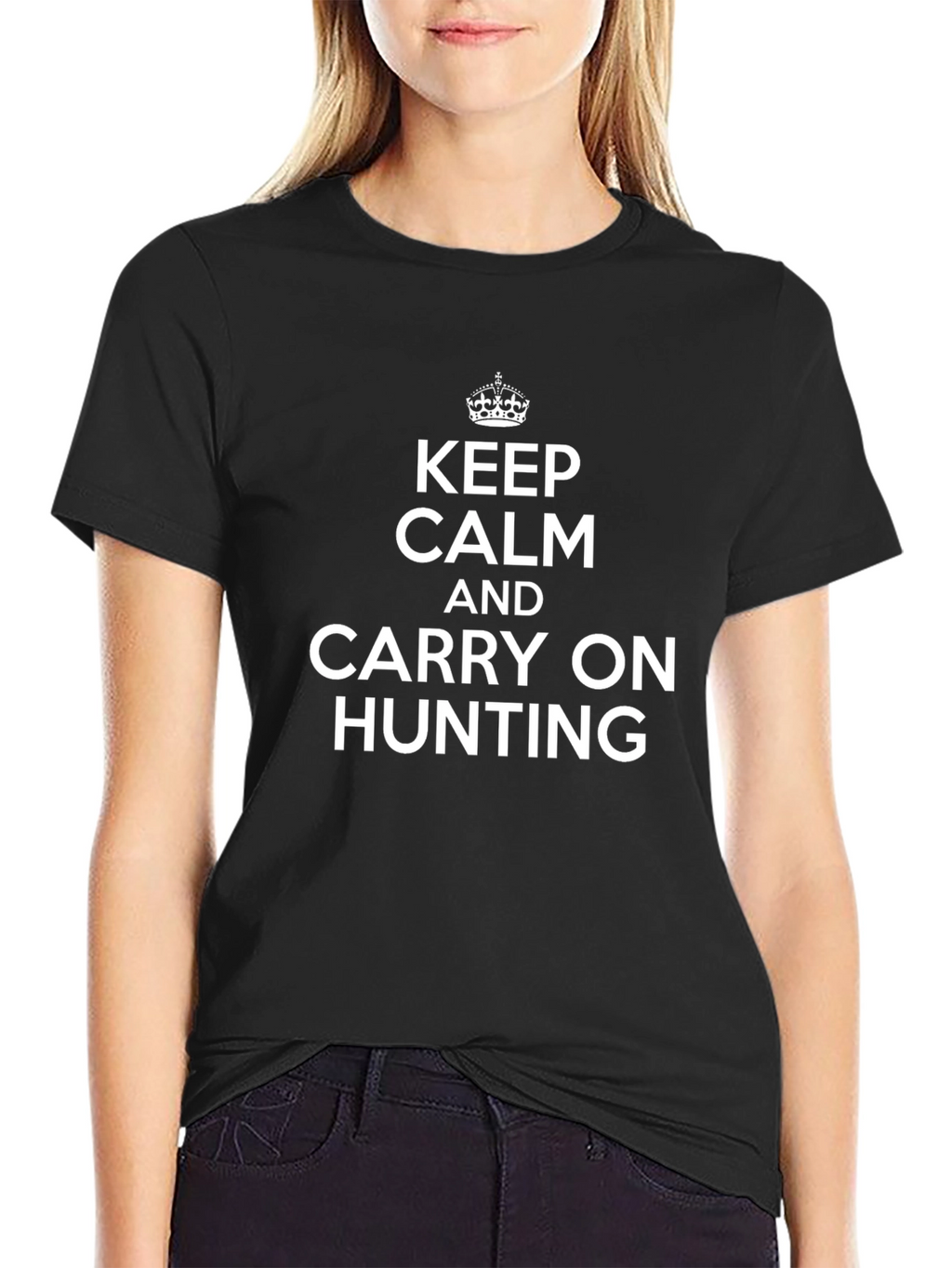Keep Calm and Carry On Hunting Black T-Shirt