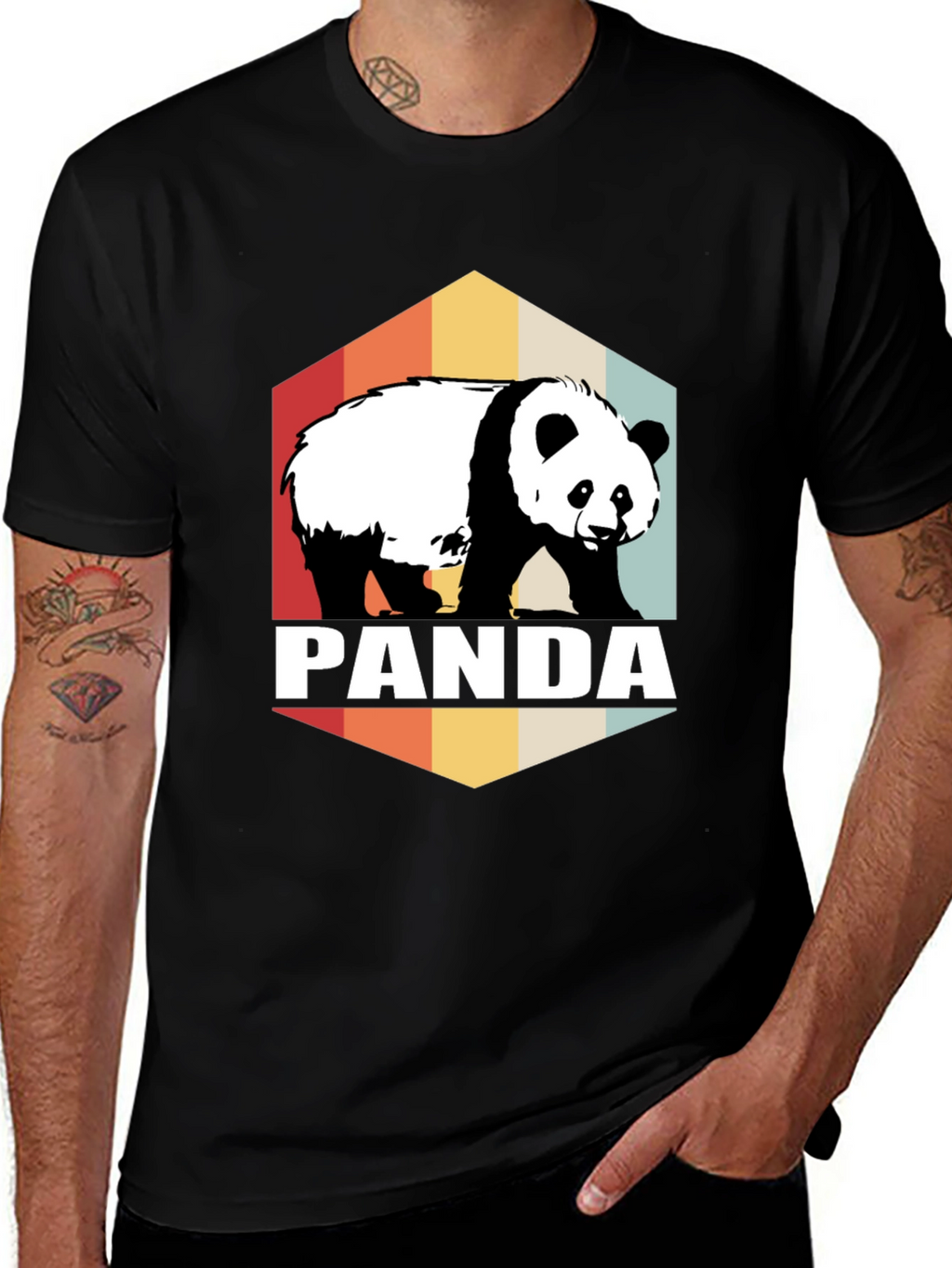 Retro Panda Graphic Tee - Soft Cotton Blend