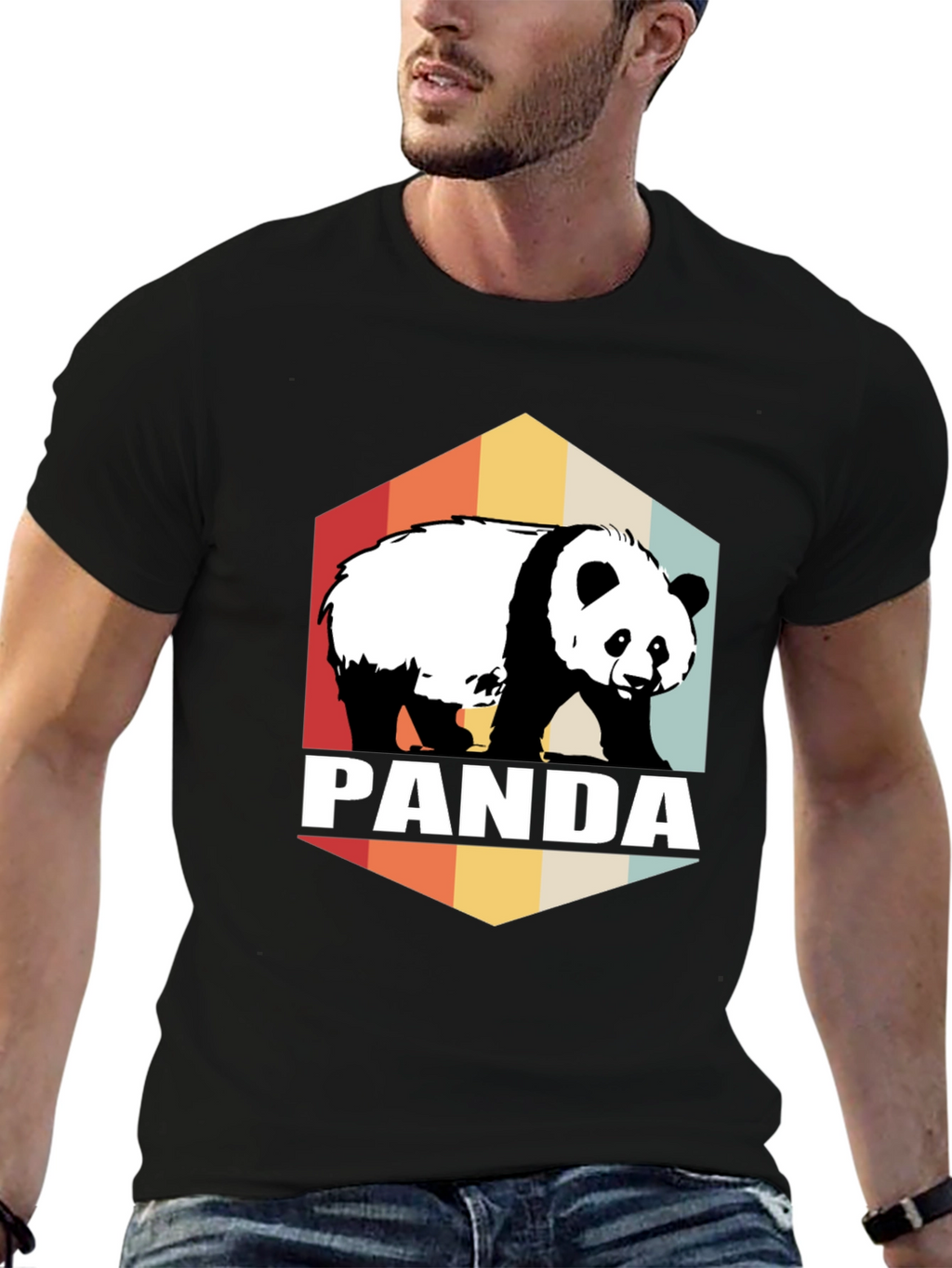 Retro Panda Graphic Tee - Soft Cotton Blend