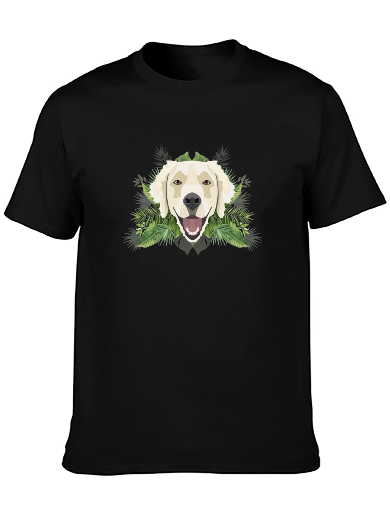 Golden Retriever Graphic Tee - Tropical Dog T-Shirt