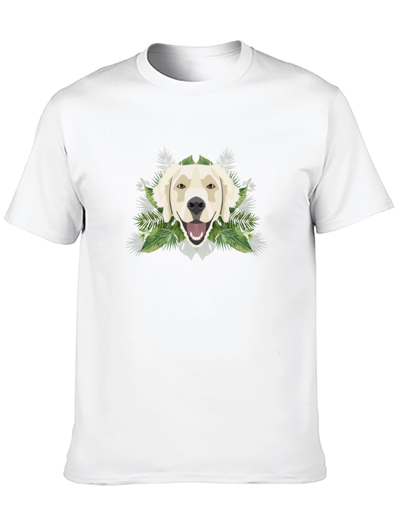 Golden Retriever Graphic Tee - Tropical Dog T-Shirt