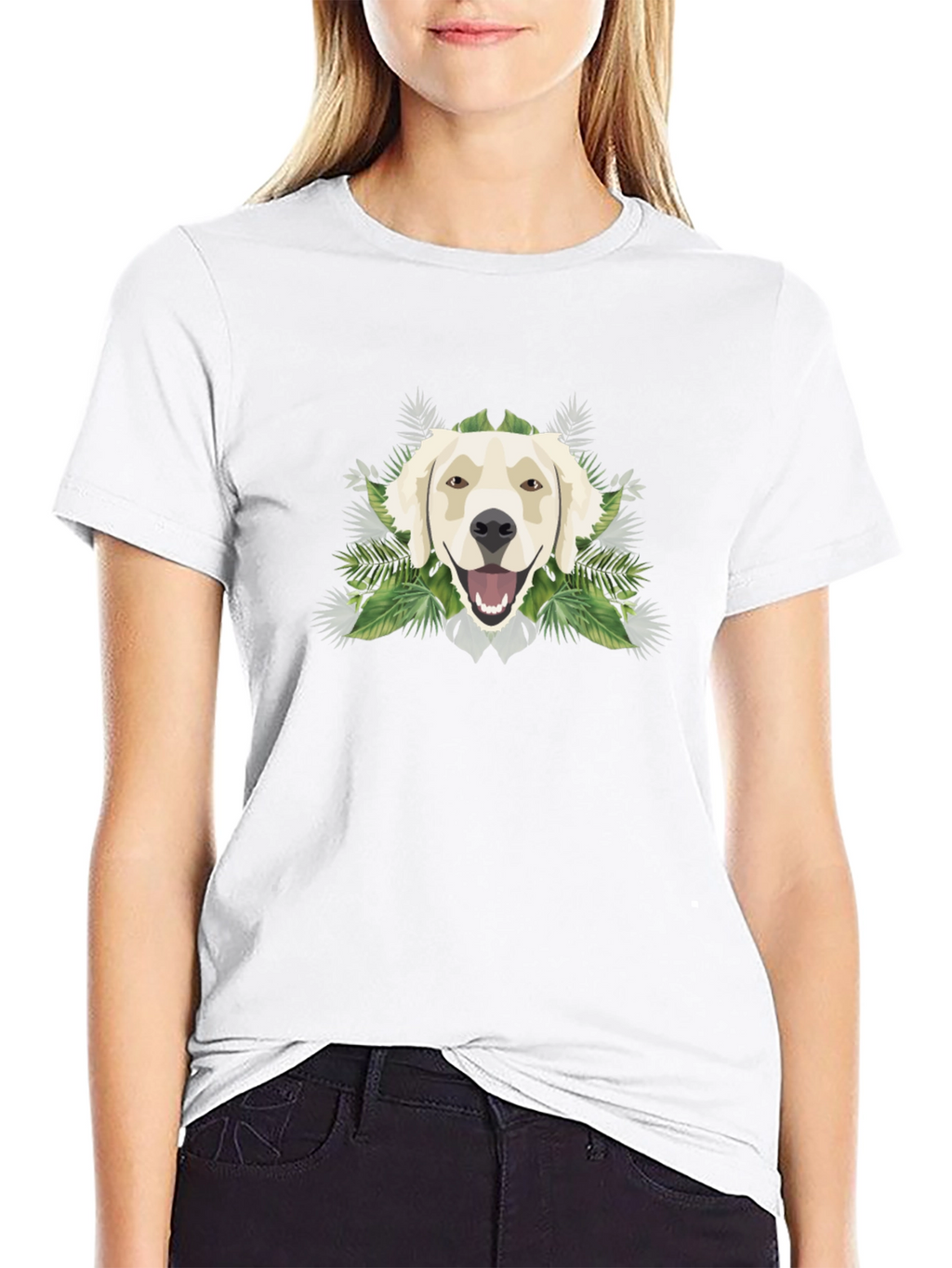Golden Retriever Graphic Tee - Tropical Dog T-Shirt