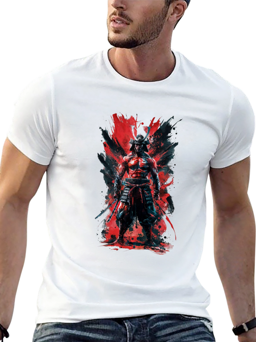 Samurai Warrior Graphic T-Shirt - Bold Black Tee