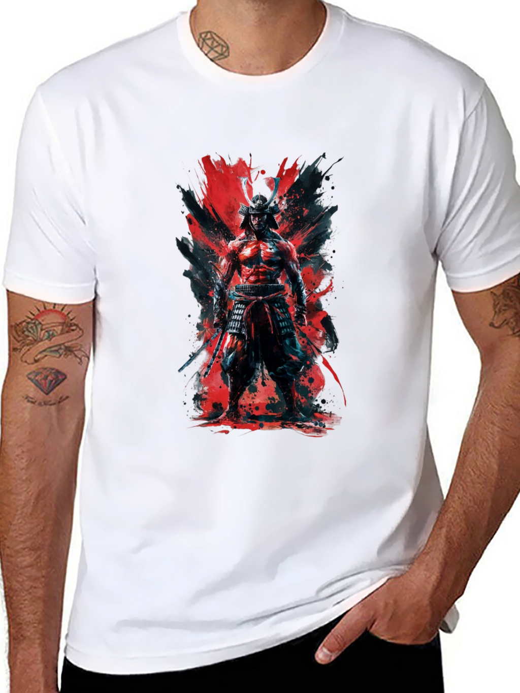 Samurai Warrior Graphic T-Shirt - Bold Black Tee