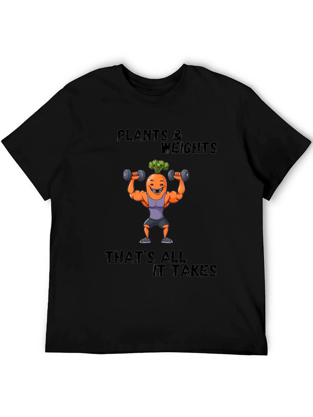 Plants & Weights Graphic Tee - Funny Fitness Shirt