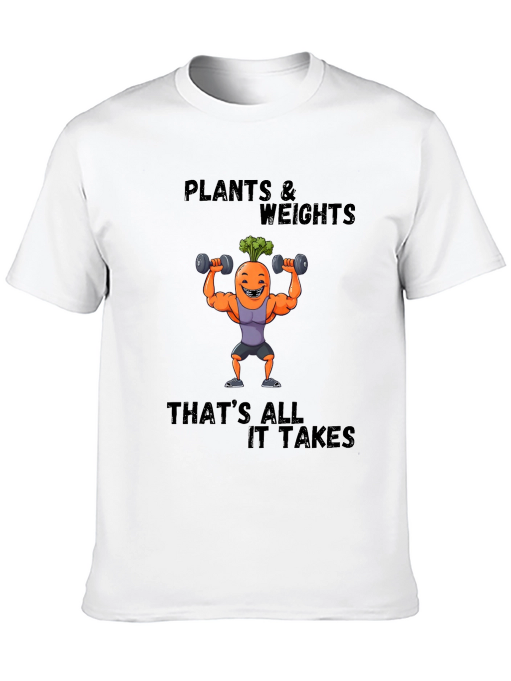 Plants & Weights Graphic Tee - Funny Fitness Shirt