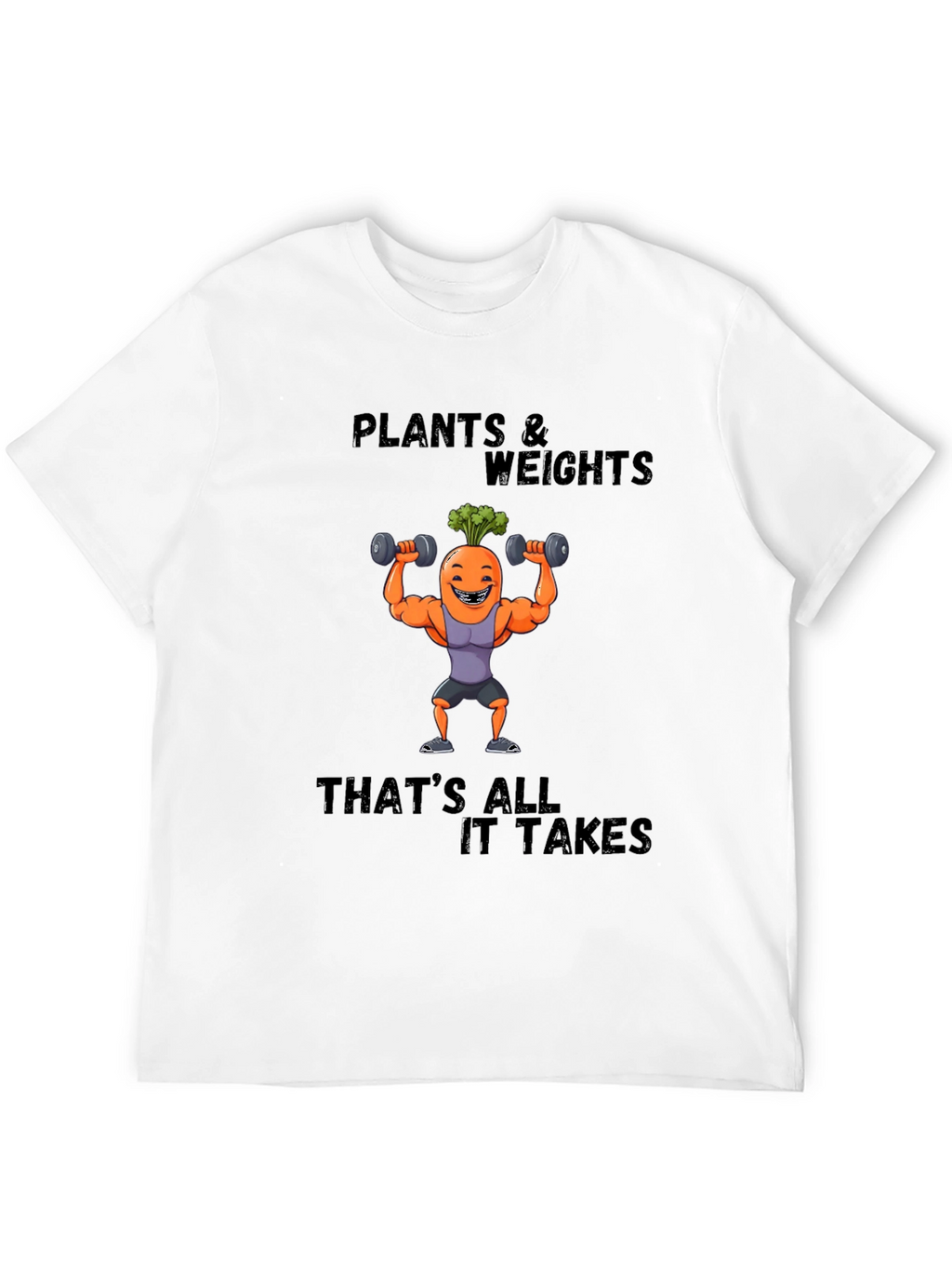 Plants & Weights Graphic Tee - Funny Fitness Shirt