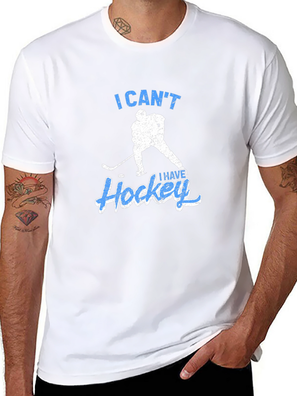 I Cant I Have Hockey Black T-Shirt