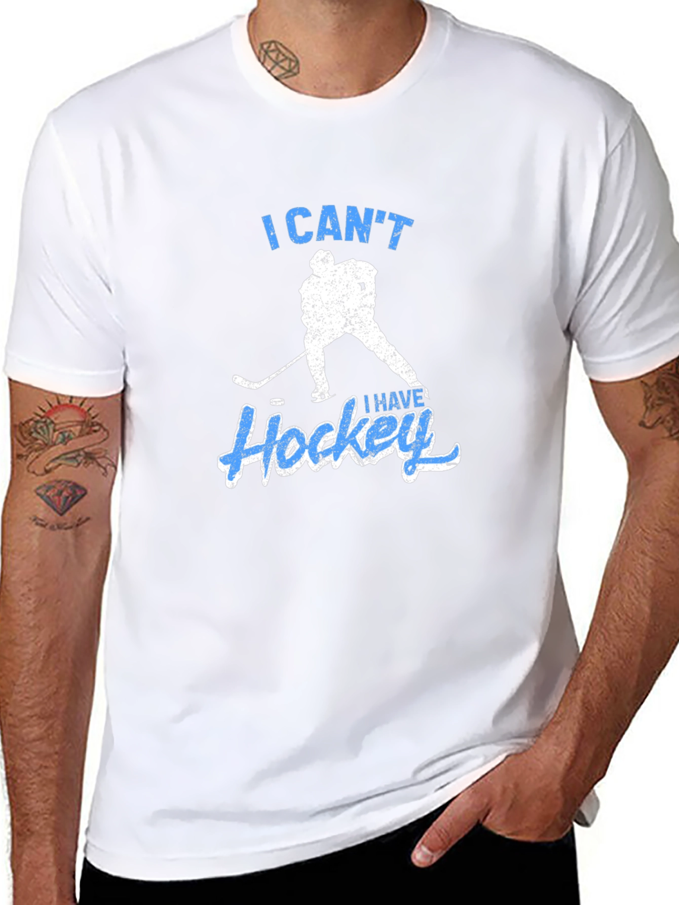 I Cant I Have Hockey Black T-Shirt