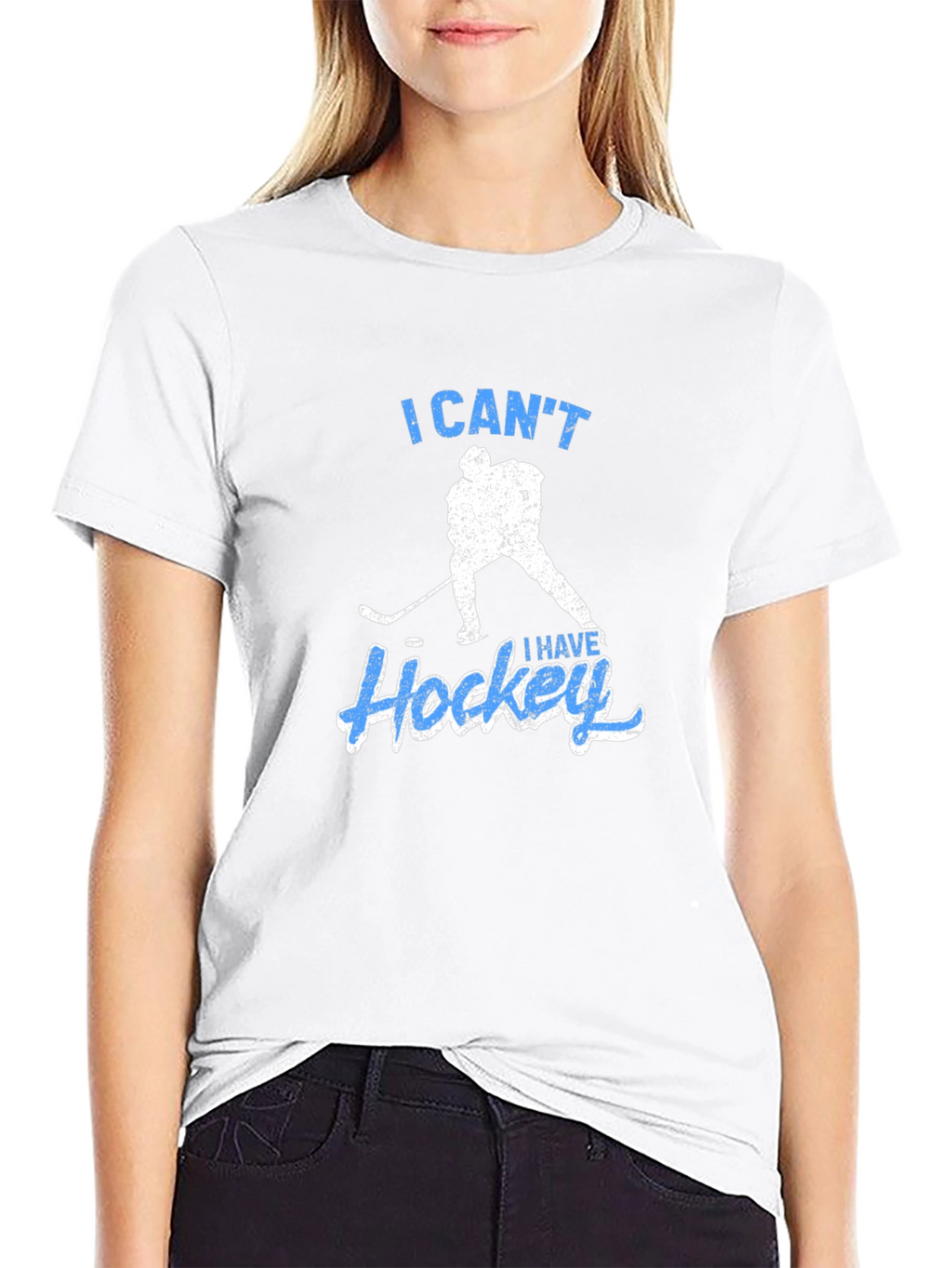 I Cant I Have Hockey Black T-Shirt