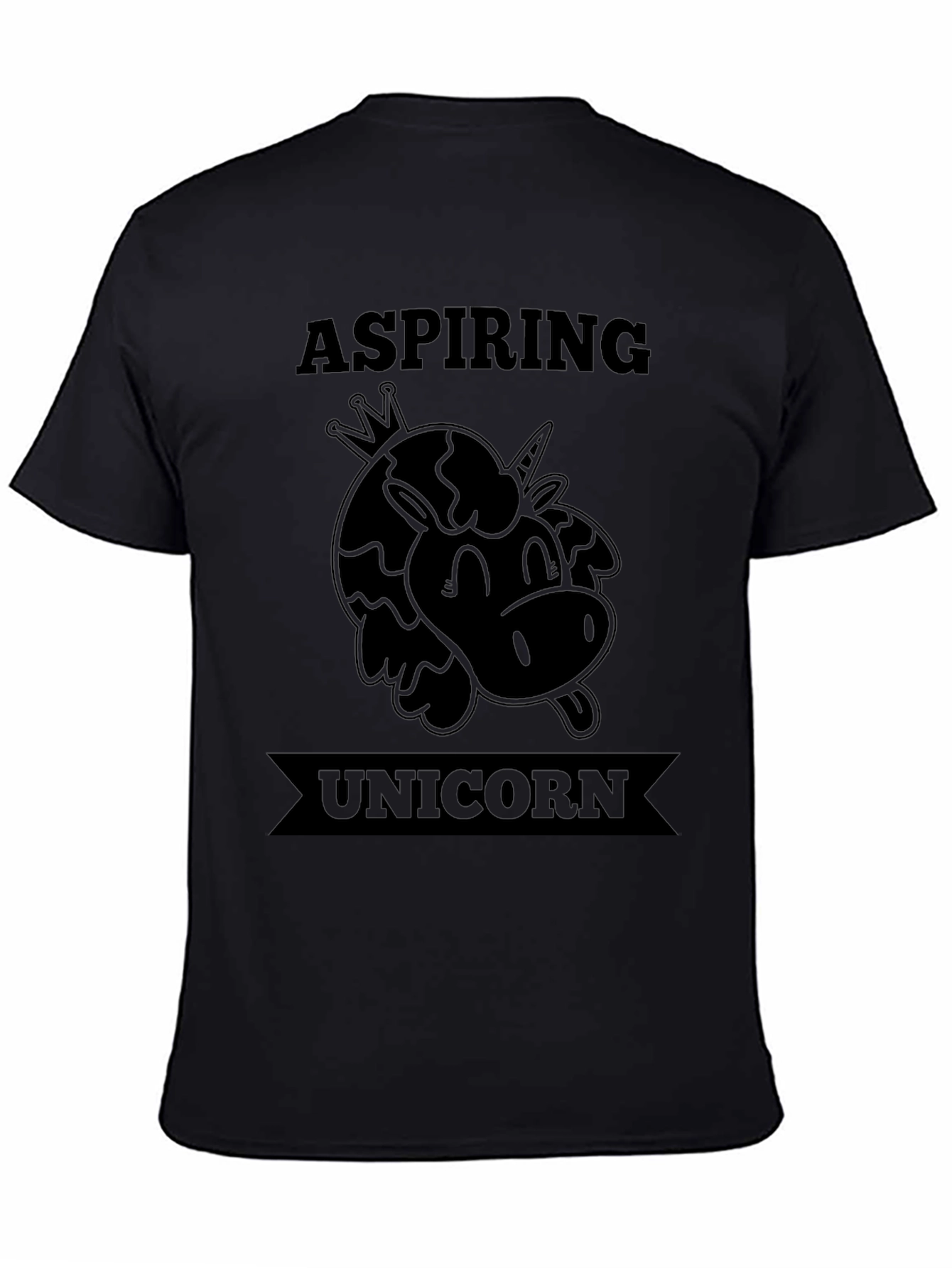 Aspiring Unicorn Black T-Shirt - Novelty Tee