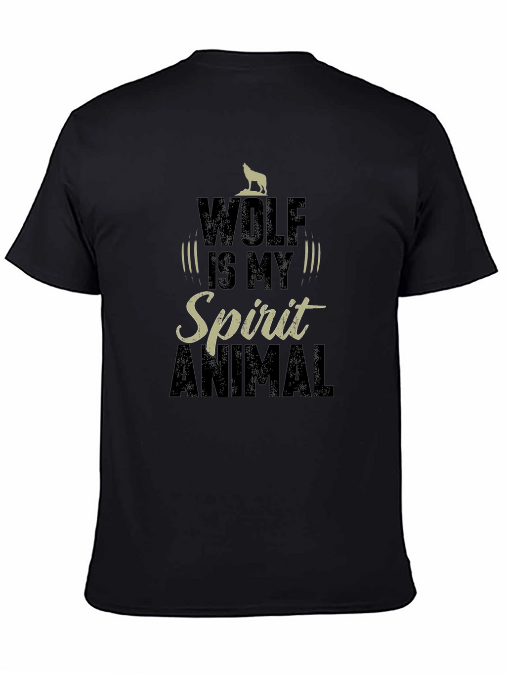 Wolf Spirit Animal Graphic T-Shirt - Black