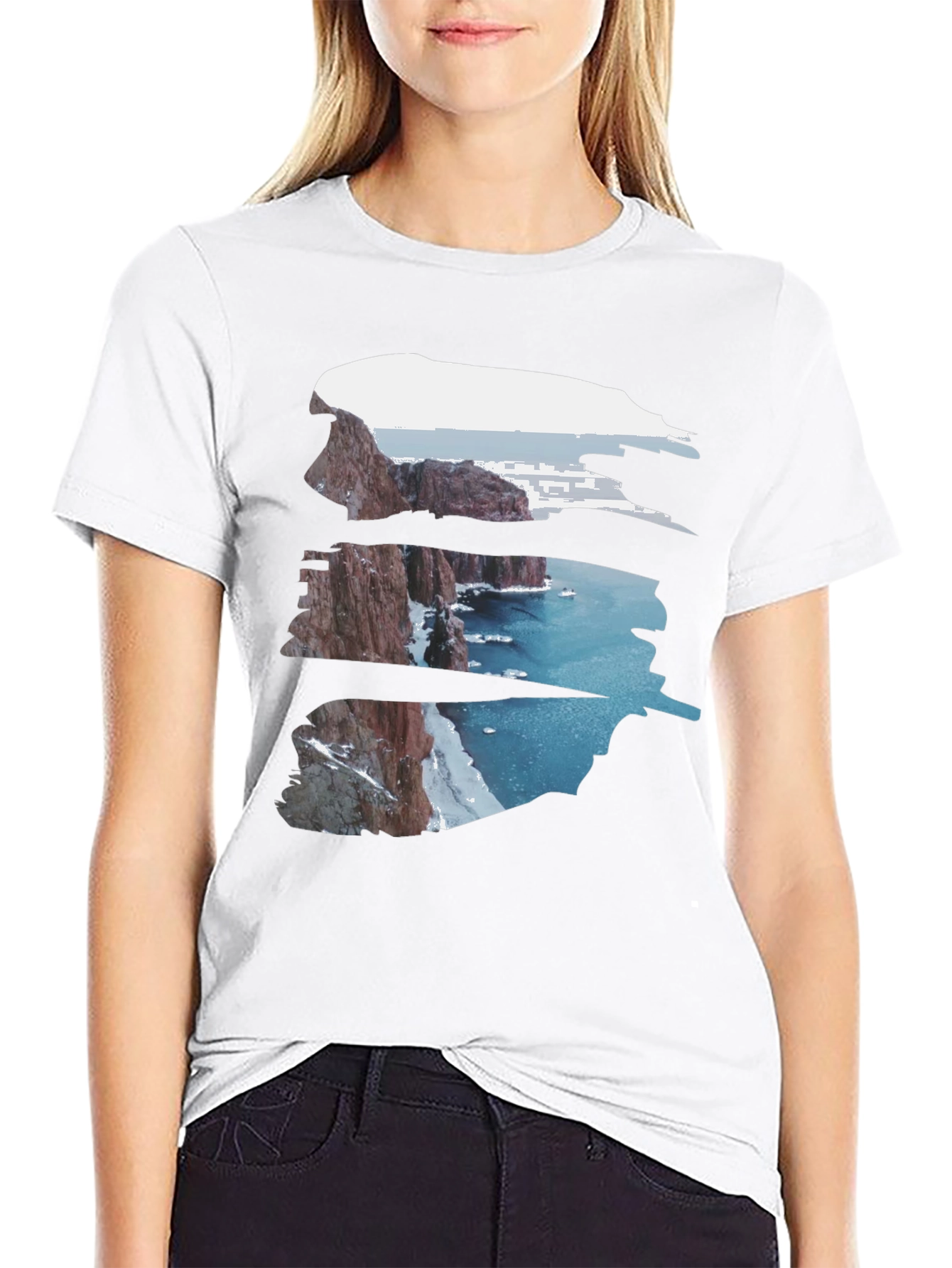 Nature Cliff Black Tee