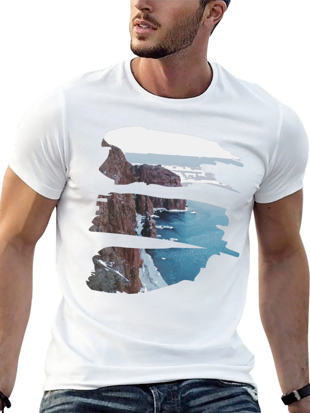 Nature Cliff Black Tee