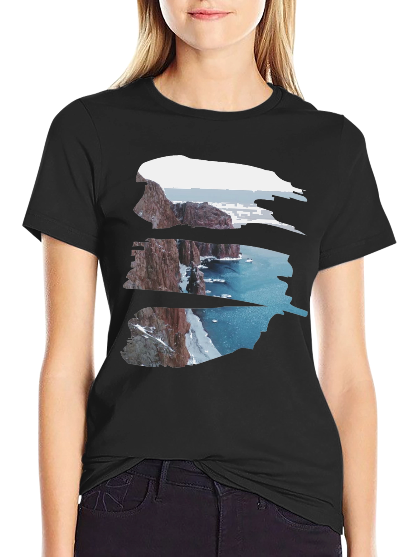Nature Cliff Black Tee