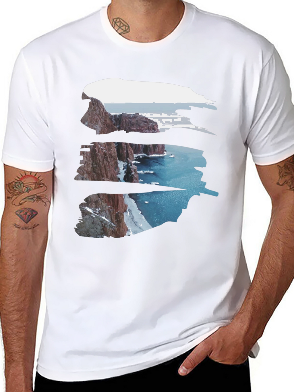 Nature Cliff Black Tee