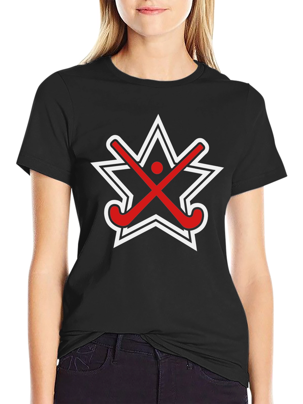 Hockey Star Graphic Black T-Shirt