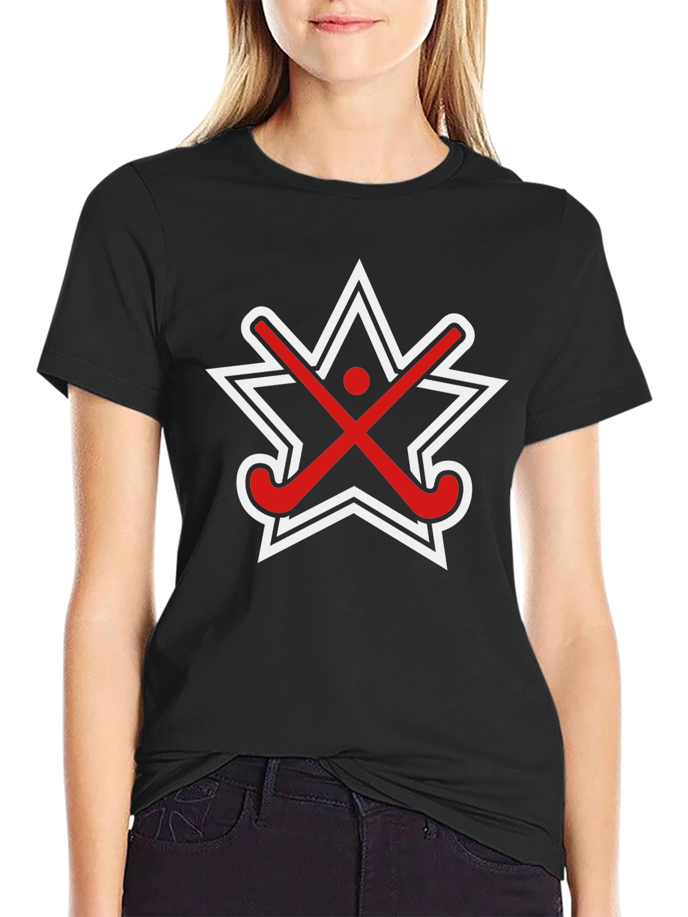Hockey Star Graphic Black T-Shirt