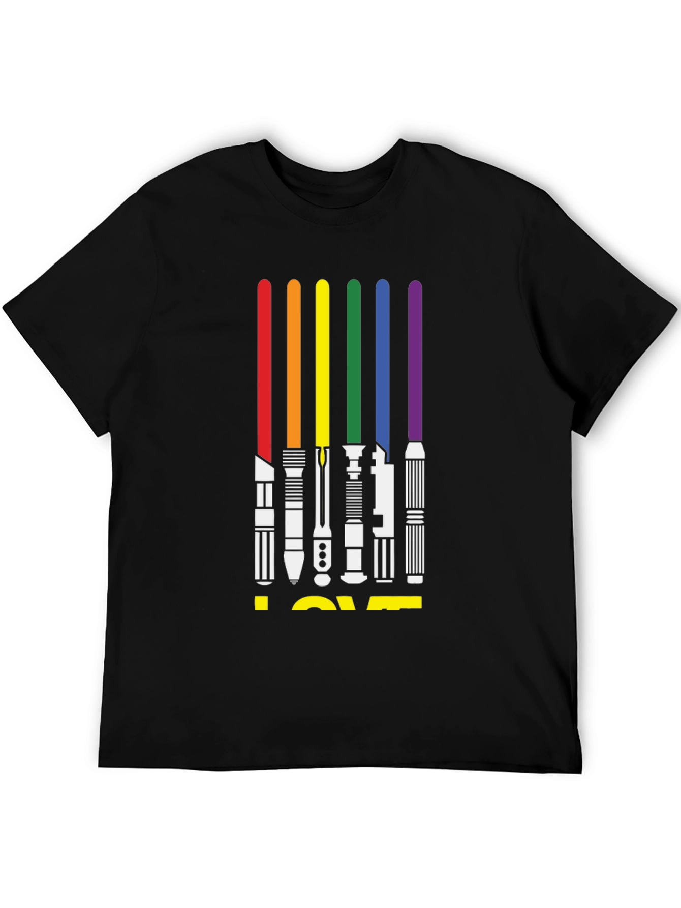 Rainbow Lightsaber LOVE Graphic Tee