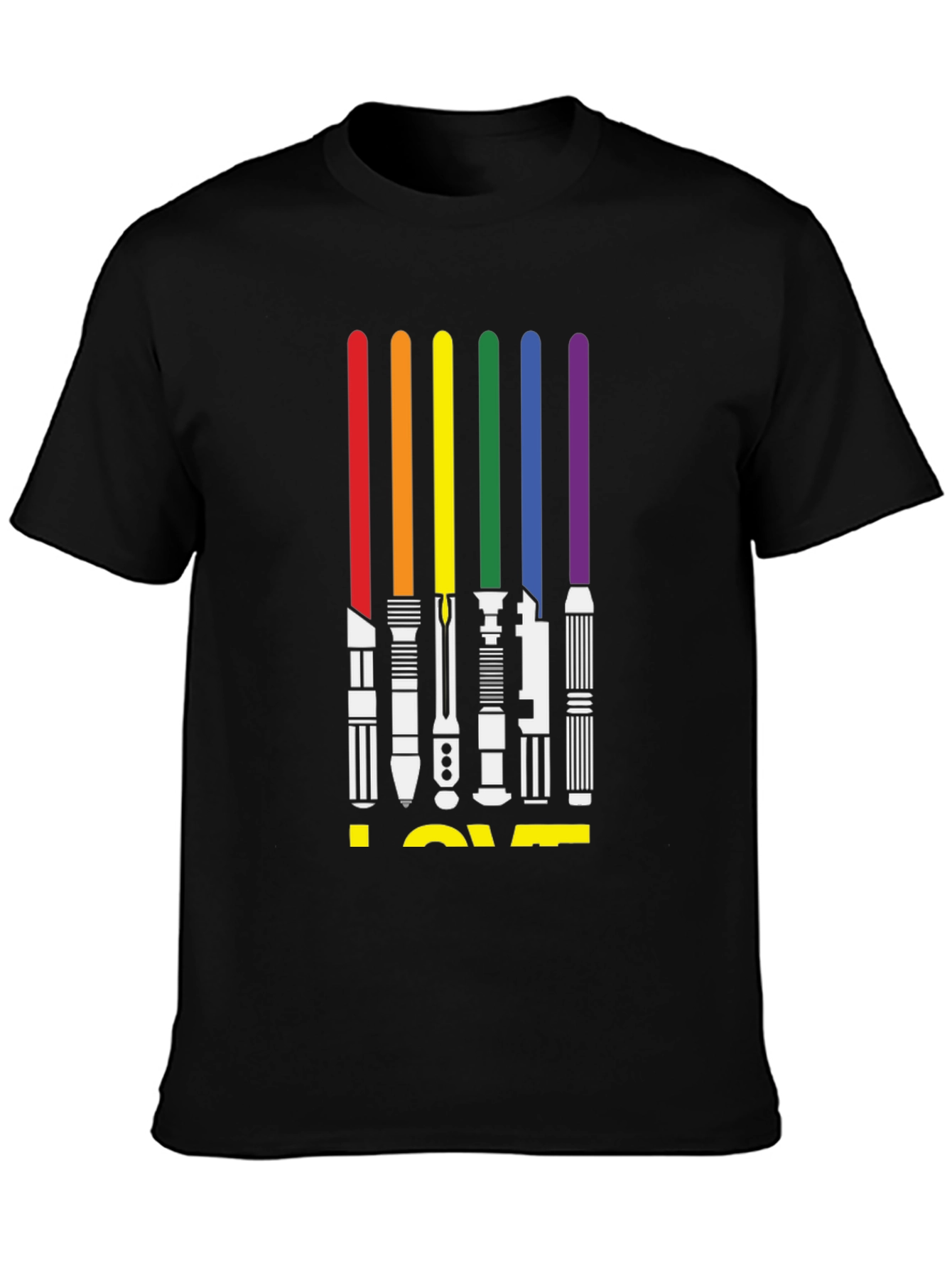 Rainbow Lightsaber LOVE Graphic Tee