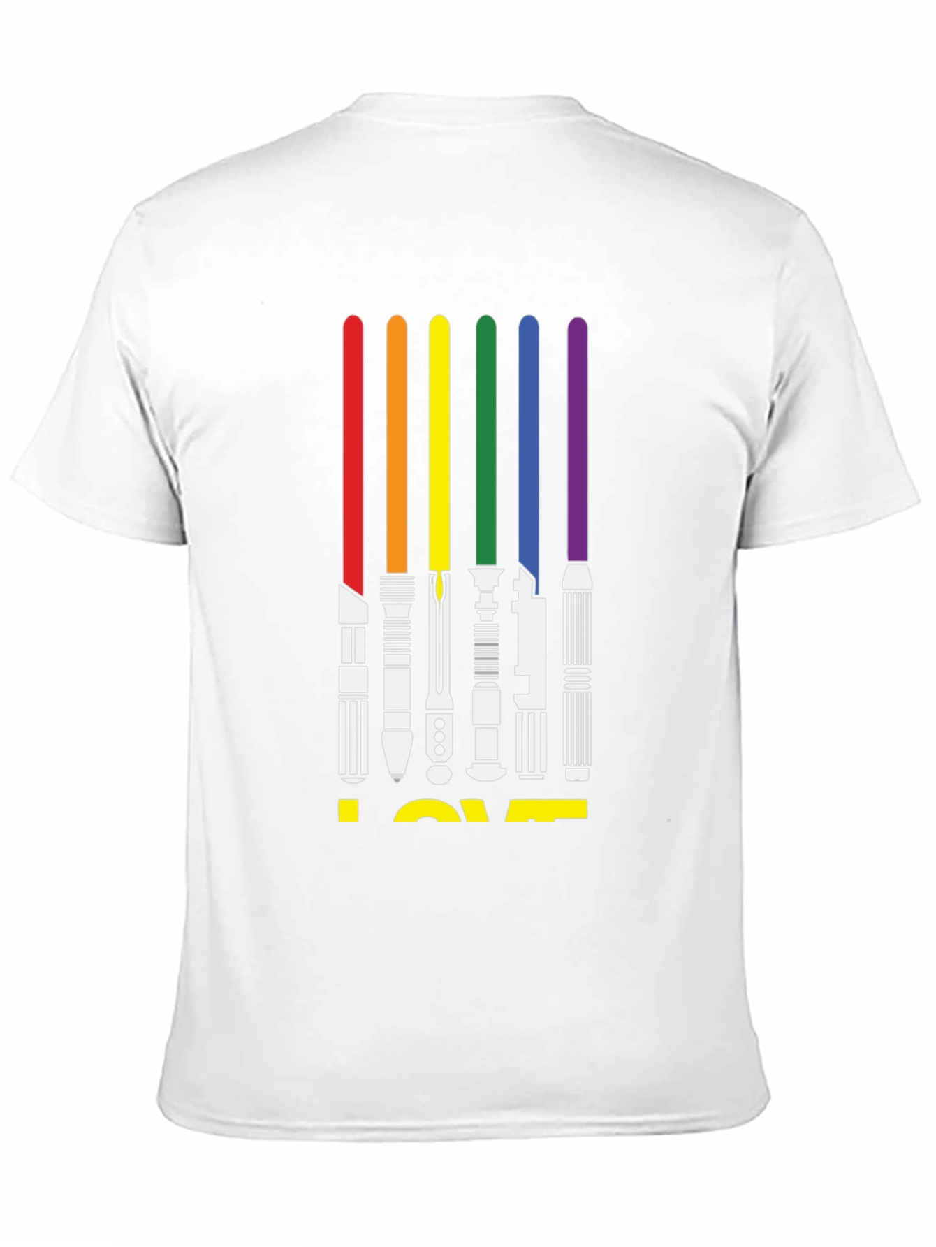 Rainbow Lightsaber LOVE Graphic Tee